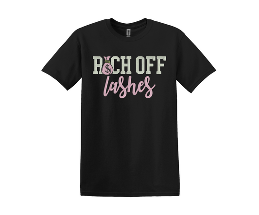 Rich Off Lashes Embroidered T-Shirt