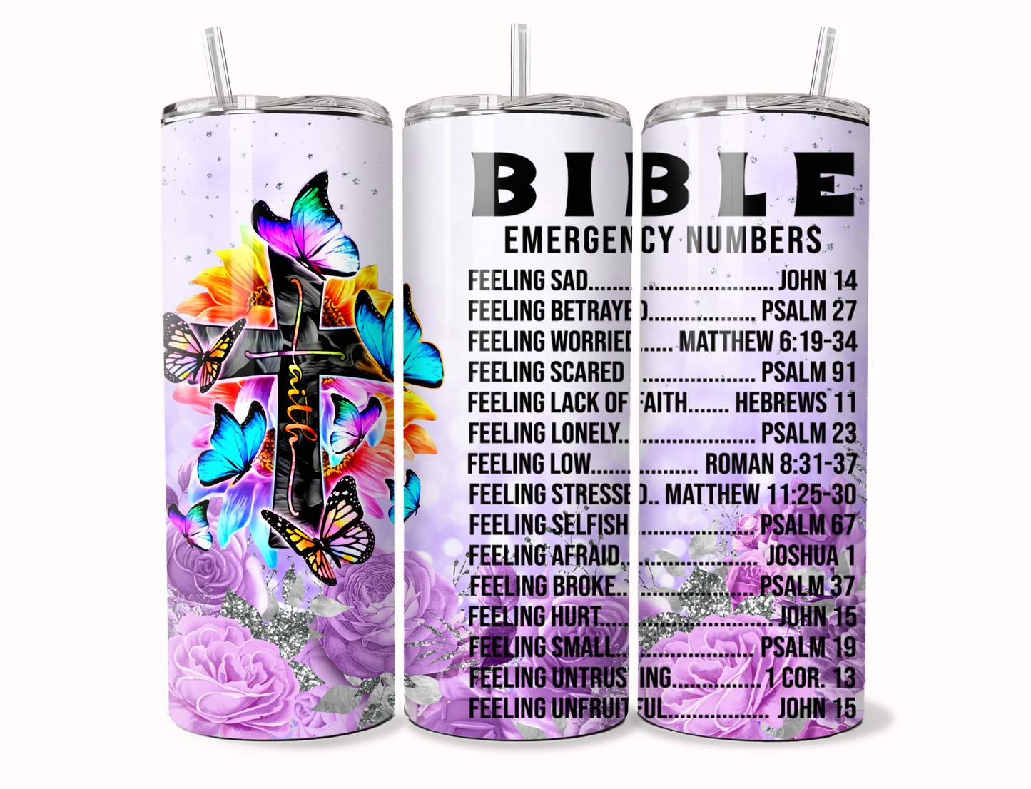 Faith Bible Emergency Number Tumbler