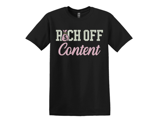 Rich Off Content Embroidered T-Shirt