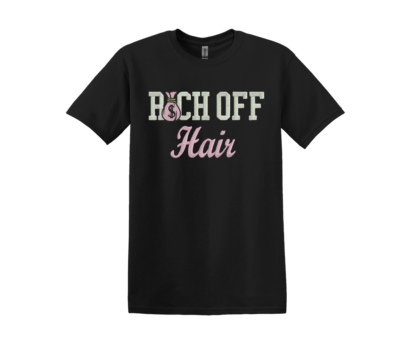 Rich Off Hair Embroidered T-Shirt